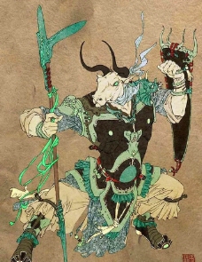 古代妖怪 牛头图片