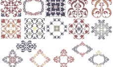 古代传统花纹和设计（彩色矢量，可作无缝背景）图片