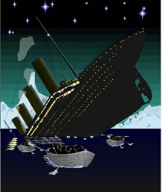 泰坦尼克号下沉图片