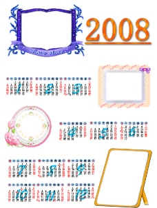 2008年历模板图片