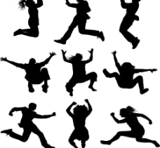运动跃动运动跳跃的人物剪影图片