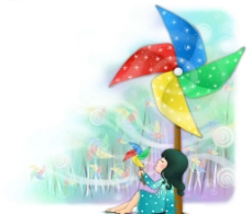 儿童梦幻大风车动画童年可爱儿童小女孩梦幻卡通图片