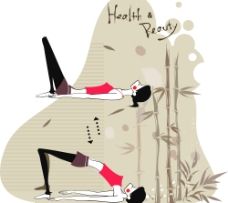 健美体操女性体操健康瑜珈美丽图片